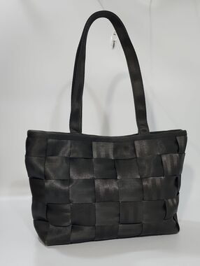 Vintage Harveys Original Seatbelt Bag Charcoal Gray Tote Red Tag Early 2000s USA